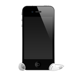 iPhone 4G with headphones