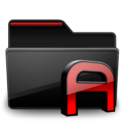Folder Fonts black red
