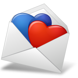 Mail Envelope Hearts BlueRed