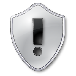 Warning shield grey