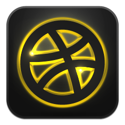 Dribbble neon glow